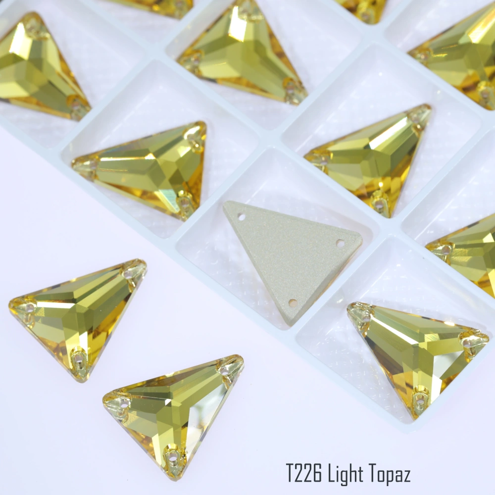 Sparkling Sewing Rhinestones Normal Color Slim Triangle Sew-on Stone 3271 Premium Grade Glass Crystal for DIY Crafts Bags Shoes