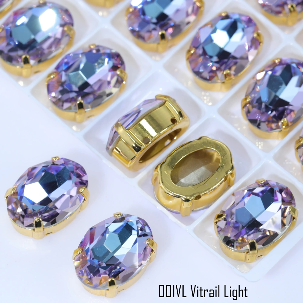 Premium Oval Fancy Stone Claw-Set Rhinestones Multi-Cut Sparkle Secure Claw Setting Ideal for Jewelry Design DIY Crafts Garment