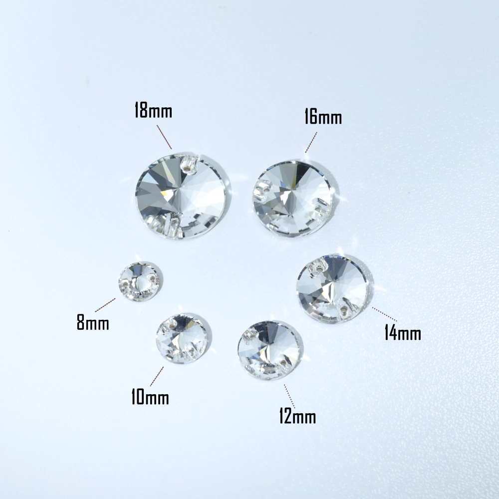 Rivoli Sew-on Stone Crystal Plating Effect Sparkling Fancy Sewing Stones Glass Crystal Rhinestones for DIY clothing and wedding