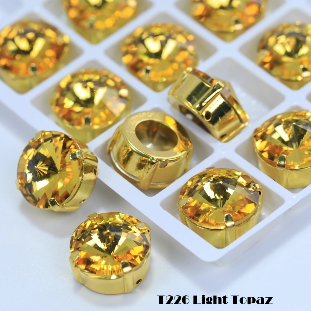 Premium Satellite Shape Sew-on Rivoli Fancy Stones Color Coated Glass Strass Bling DIY Craft Phone Case Deco Hair Bows Clothing