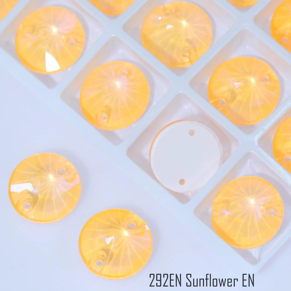 EN Rivoli Sew-On Glass Crystal Lead-Free Iridescent Sparkle DIY Embellishments For Garment Phone Case Hair Clip Craft Supplies