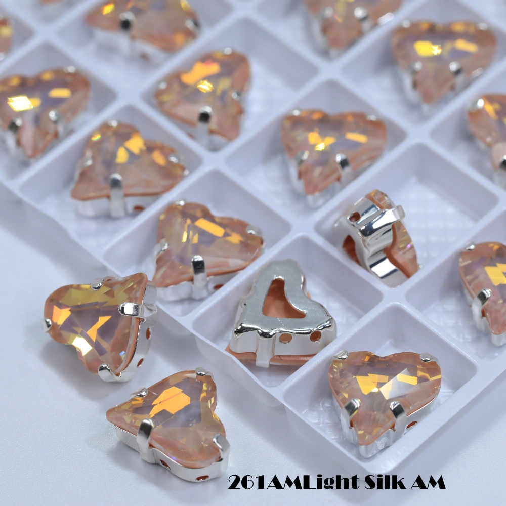 Sweet Heart Fancy Stone Claw Rhinestones Bright Lacquer Finish Plating Effect Top Quality Shine Crystal for Clothing Decoration