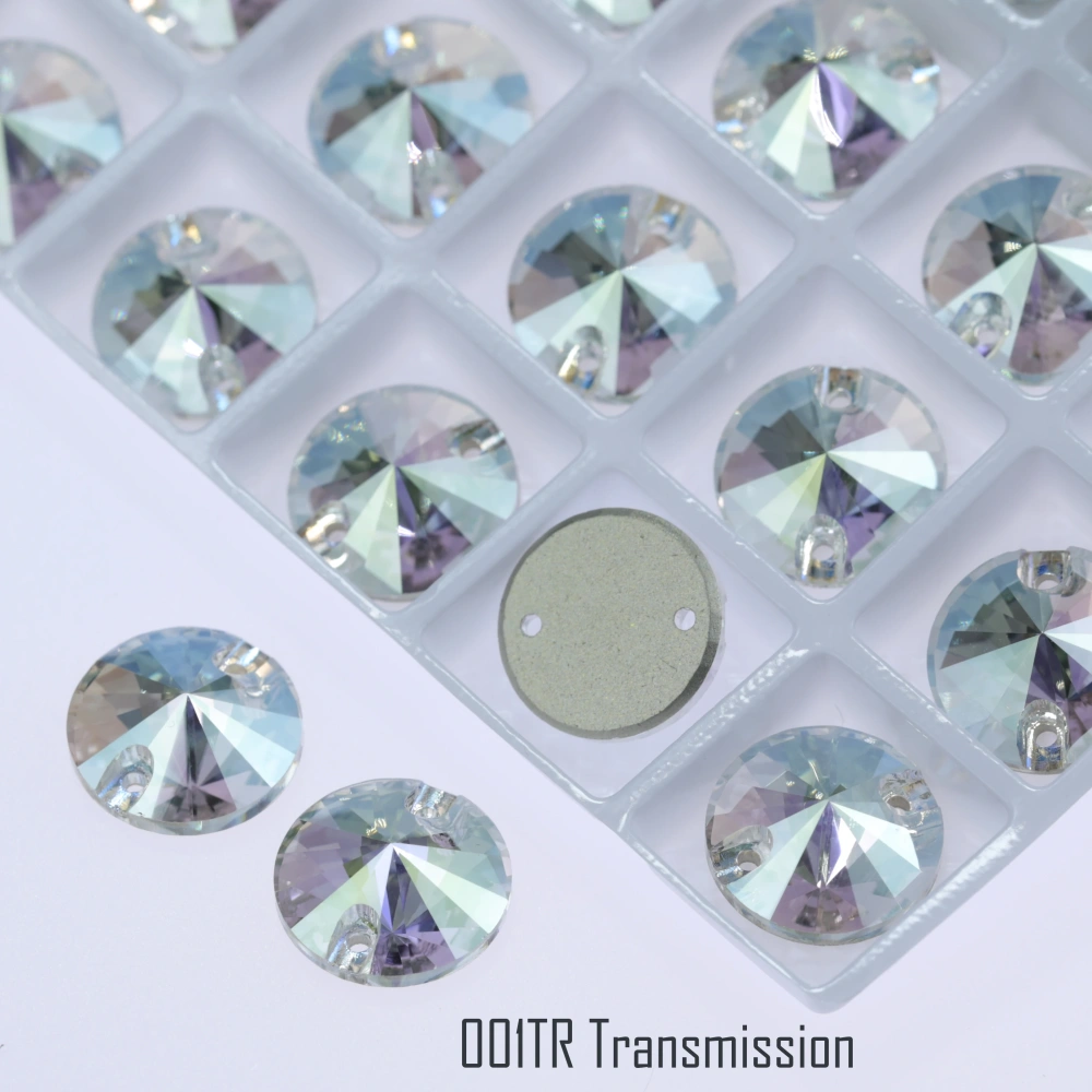Rivoli Sew-on Stone Crystal Plating Effect Sparkling Fancy Sewing Stones Glass Crystal Rhinestones for DIY clothing and wedding