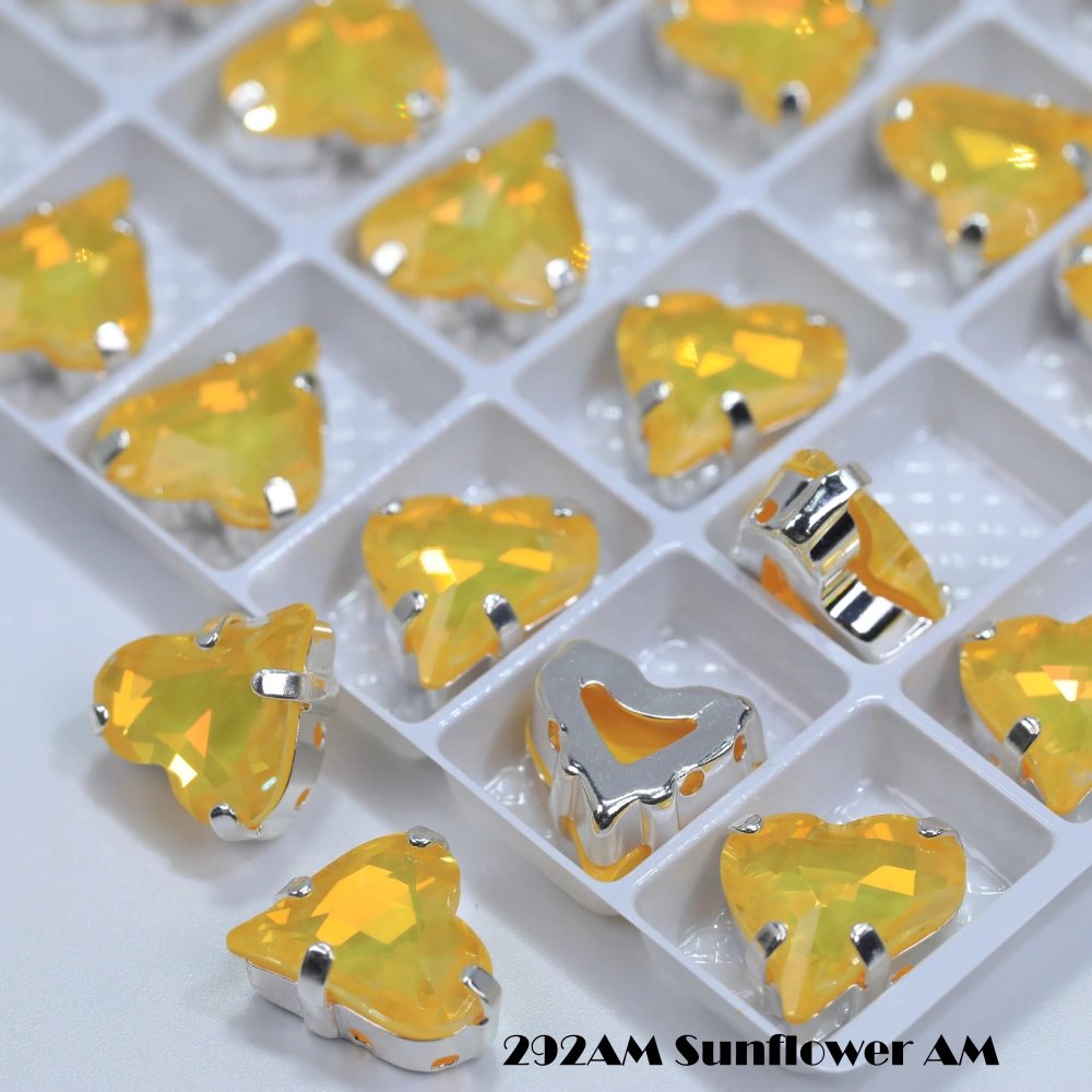 Sweet Heart Fancy Stone Claw Rhinestones Bright Lacquer Finish Plating Effect Top Quality Shine Crystal for Clothing Decoration