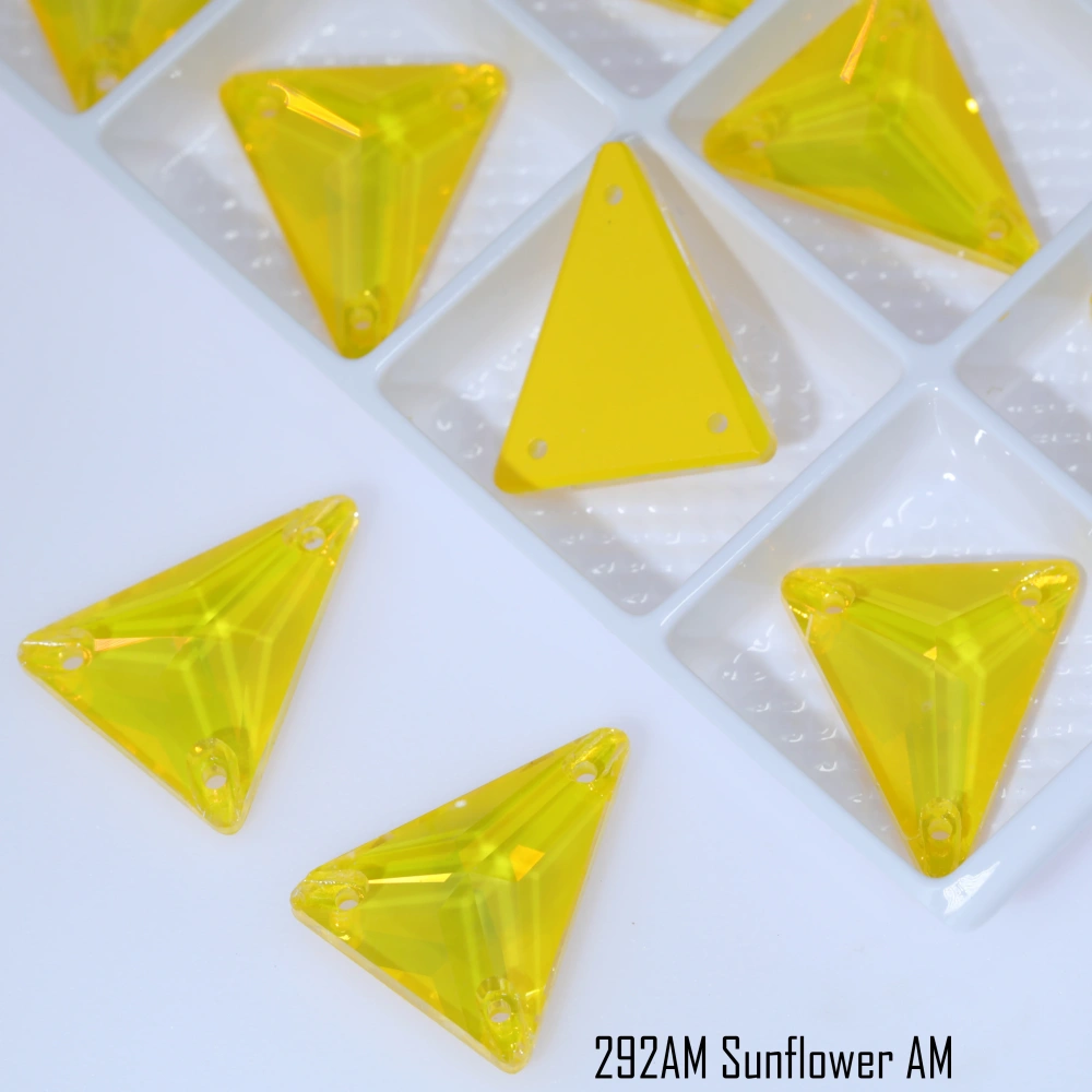 Slim Triangle Sew-on Stone Crystal Paint Effect AM EN Glass Sewing Rhinestone For Clothing Wedding Dress Sparkling Fancy Sewing