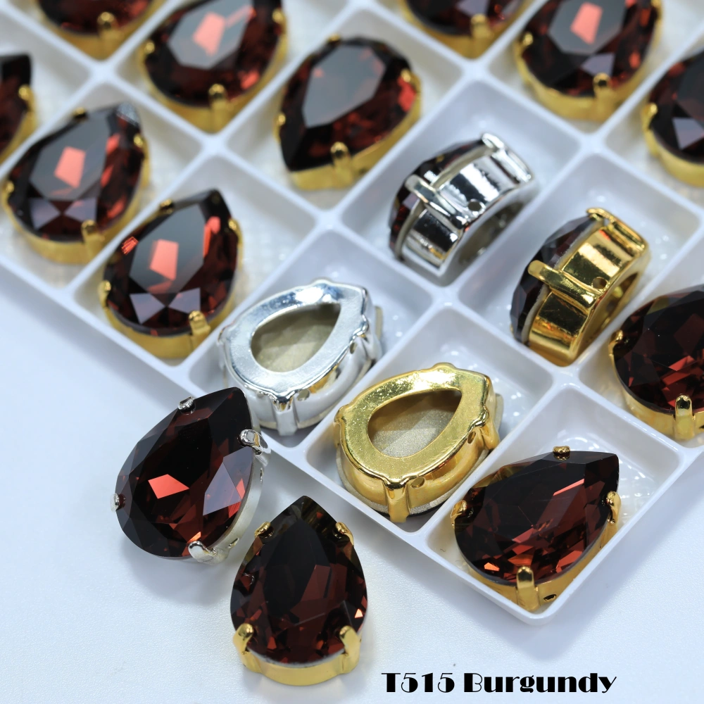 AAA Grade Bling Glass Crystal Chubby Teardrop Claw Rhinestones 3D Sparkle Sew On for DIY Craft Embellishments Bags Shoes Apparel