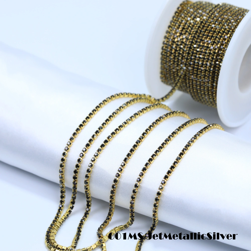 Round Crystal Rhinestone Claw Chain Sparkling AB Color Gold/Silver Plated DIY Jewelry Wedding Dress Shoes Bags Crafts Decoration