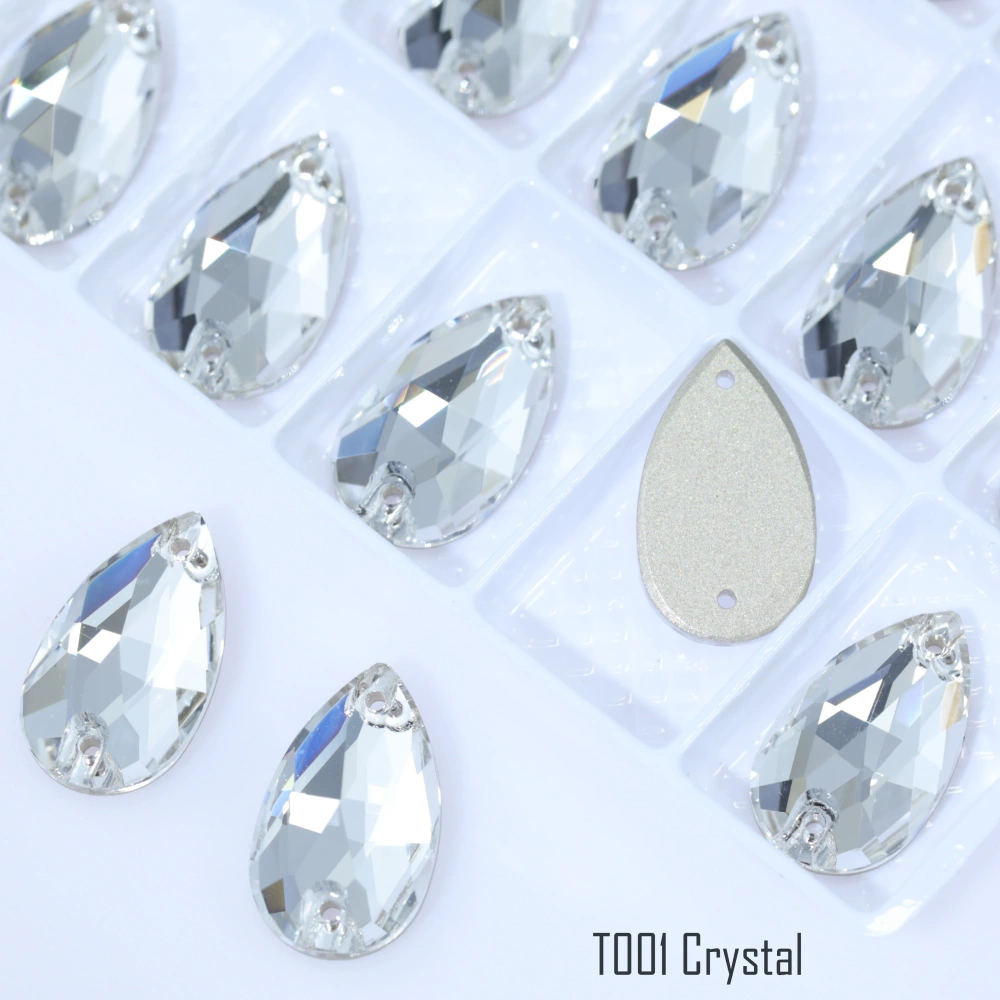 Drop Rhinestone Teardrop Sew On Rhinestone Flatback Crystal Glass Strass Sewing Stones For Clothes Decoration Top Quality Rose