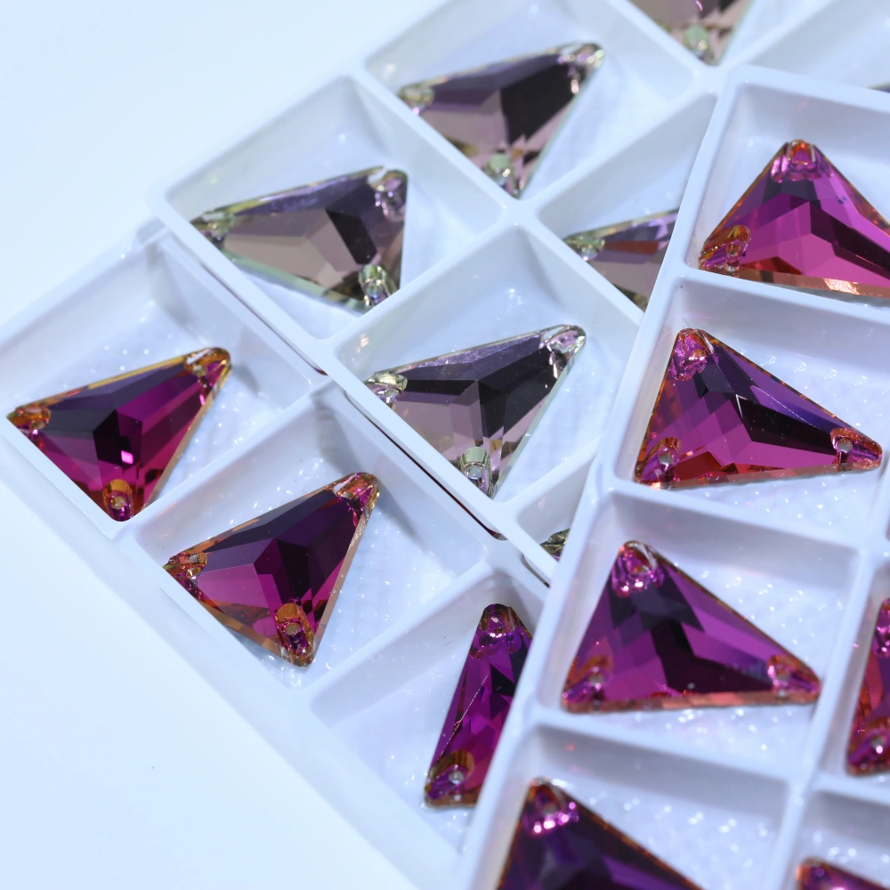 Sparkling Sewing Rhinestones Normal Color Slim Triangle Sew-on Stone 3271 Premium Grade Glass Crystal for DIY Crafts Bags Shoes