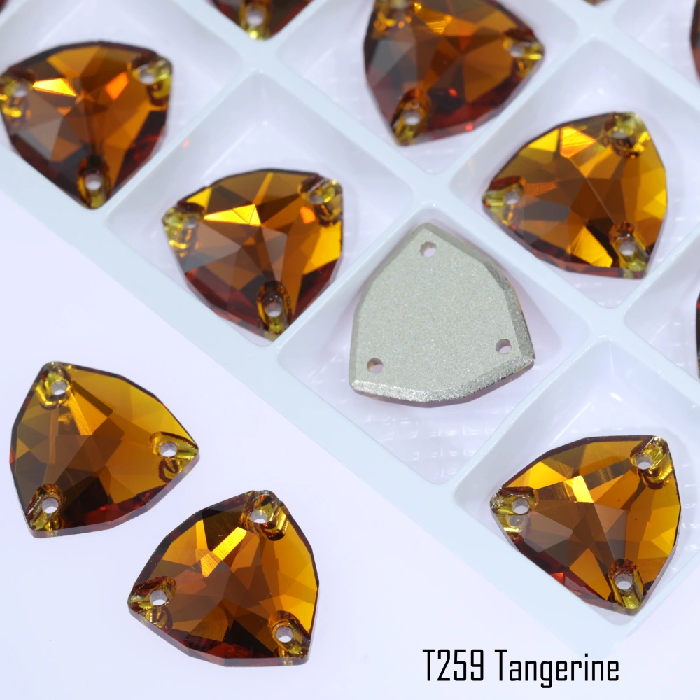 Triangle Sew on Stone Moonlight Glass Crystal Dazzling Hotfix Flatback Sewing Colorful Rhinestones For DIY Garment Clothes Bags