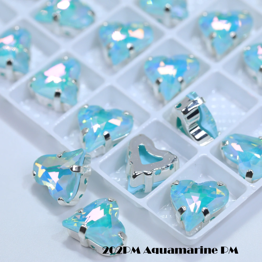 Sweet Heart Fancy Stone Claw Rhinestones Bright Lacquer Finish Plating Effect Top Quality Shine Crystal for Clothing Decoration