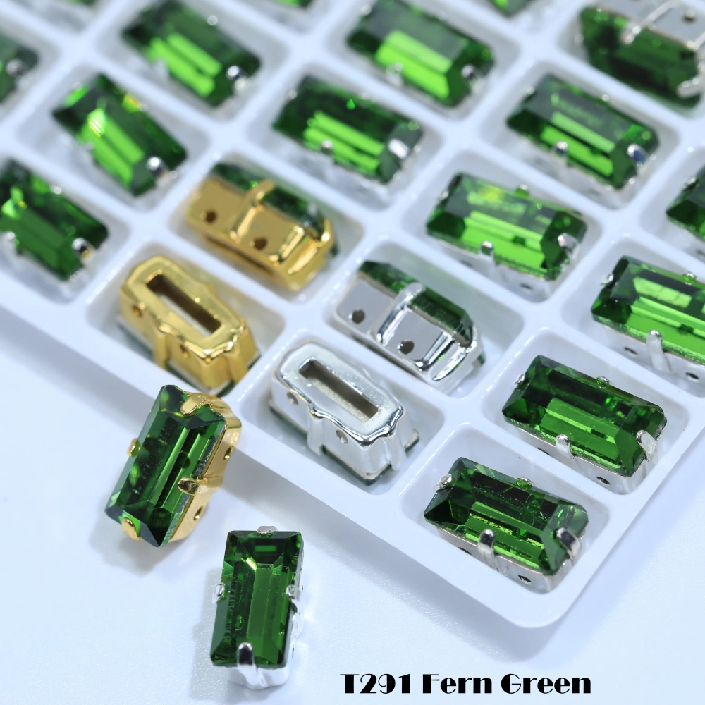 Top Quality Color Glass Crystal Baguette Rectangle Pointed Back Sew on Claw Rhinestones Shiny Fancy Loose Stones DIY Garment bag