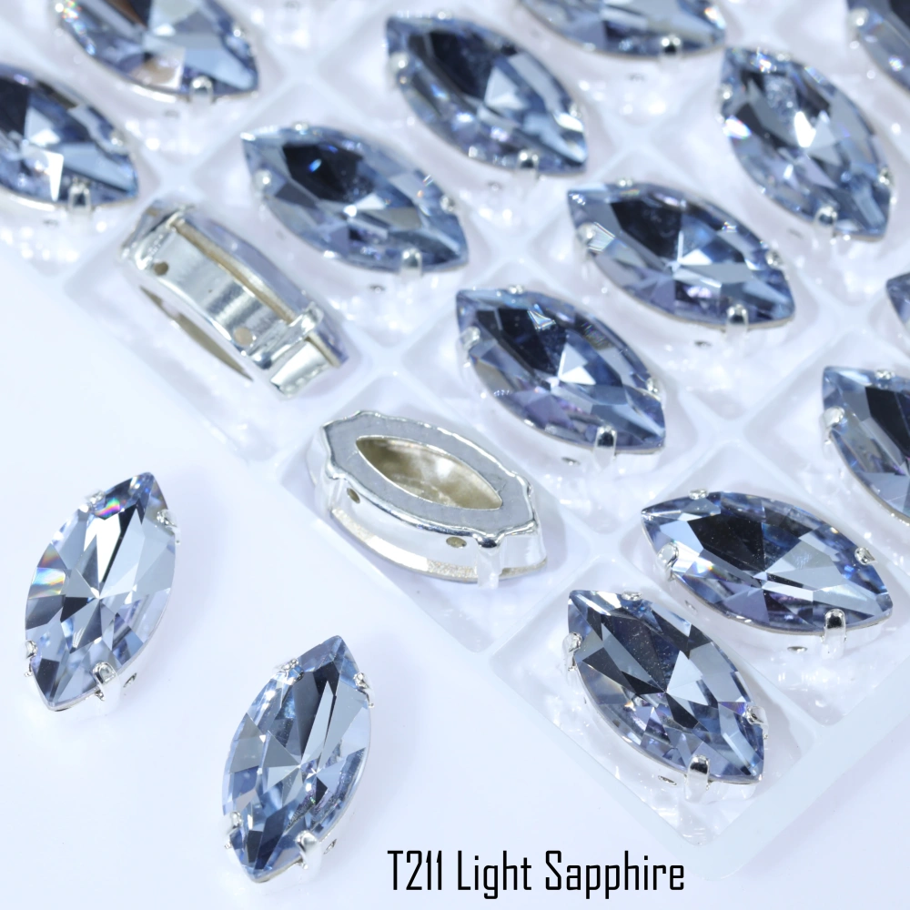 Marquise Claw Rhinestones Premium Glass Crystal Iridescent Color Coated Sparkling Shine Sew On Stones Clothing Phone Case DIY