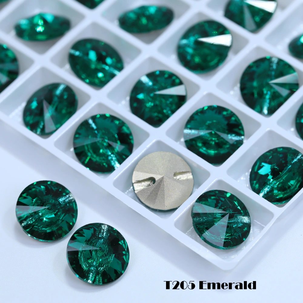 High Quality Universal Rivoli Cross Hole Buttons Shiny Rhinestone Buttons for Clothes Bags Shoes Garment DIY Sewing Decorative