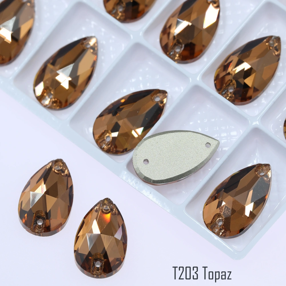 Drop Rhinestone Teardrop Sew On Rhinestone Flatback Crystal Glass Strass Sewing Stones For Clothes Decoration Top Quality Rose