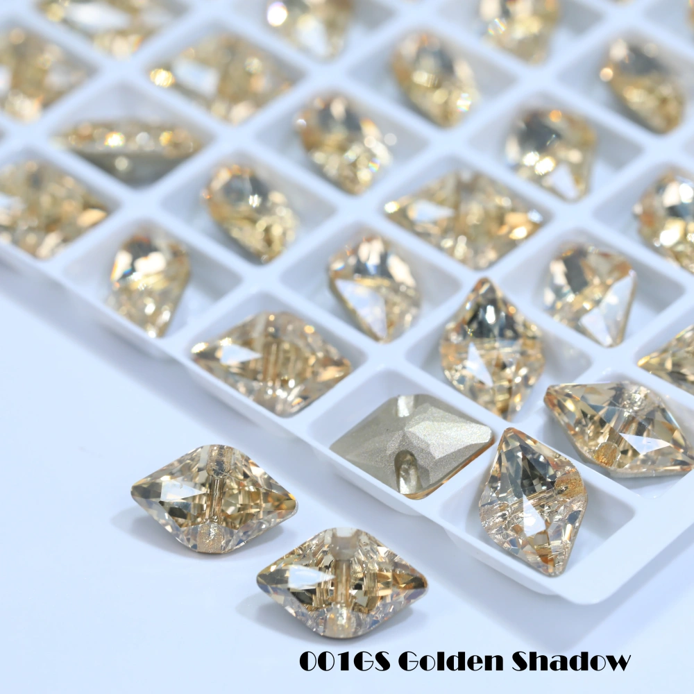 Lemon Cross Hole Glass Crystal Buttons for DIY Sewing Crafts Wedding Dress Blouse Kids Clothing Curtain and Bag Decoration