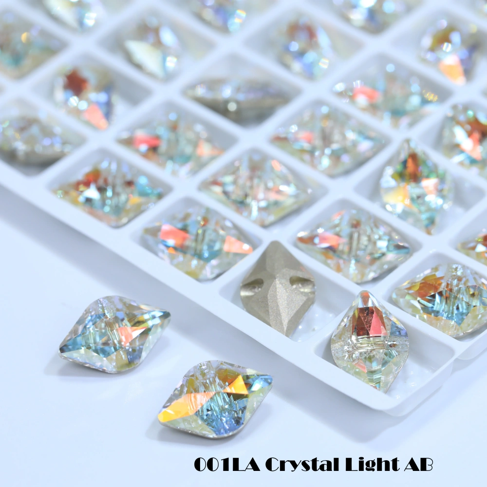 Lemon Cross Hole Glass Crystal Buttons for DIY Sewing Crafts Wedding Dress Blouse Kids Clothing Curtain and Bag Decoration