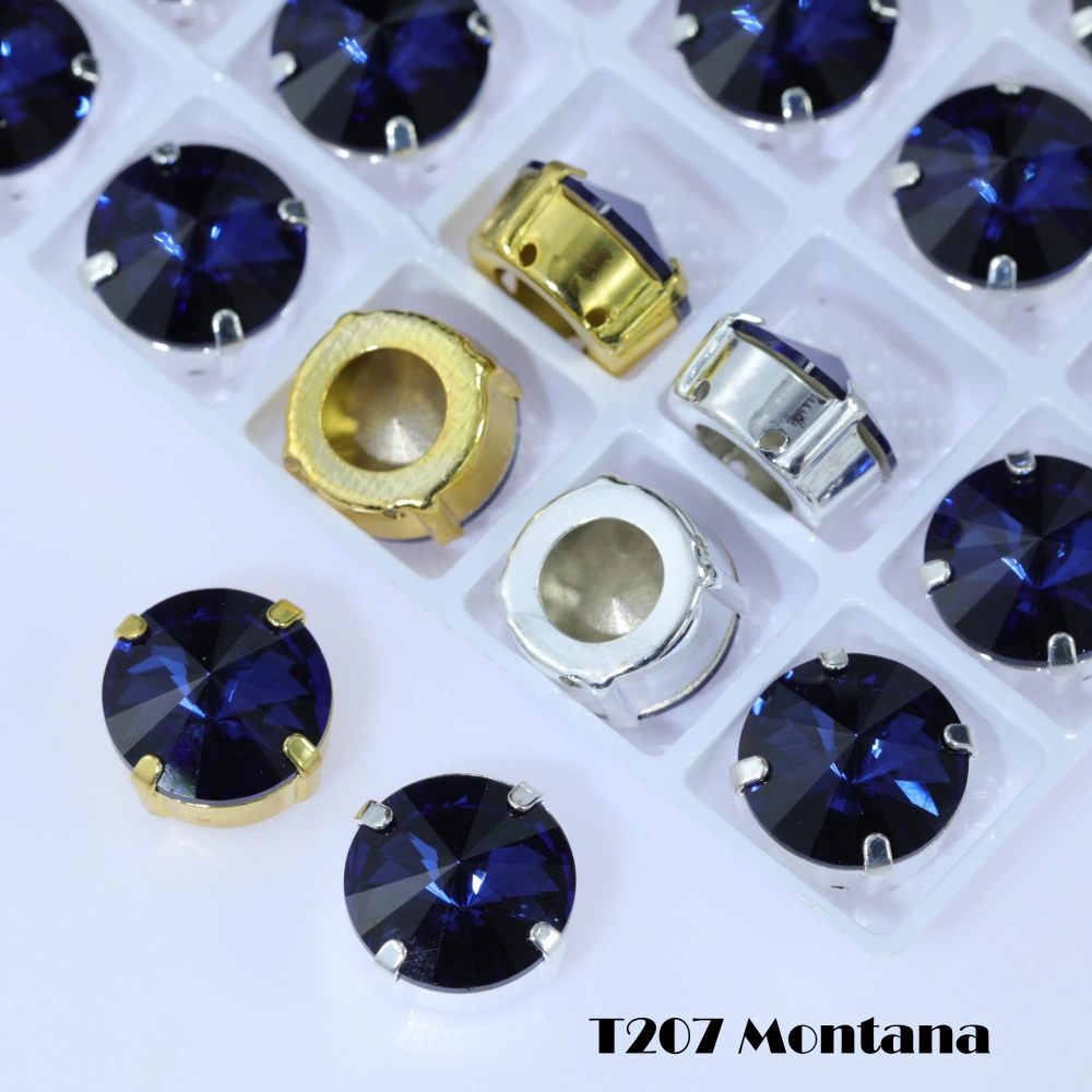 Premium Satellite Shape Sew-on Rivoli Fancy Stones Color Coated Glass Strass Bling DIY Craft Phone Case Deco Hair Bows Clothing