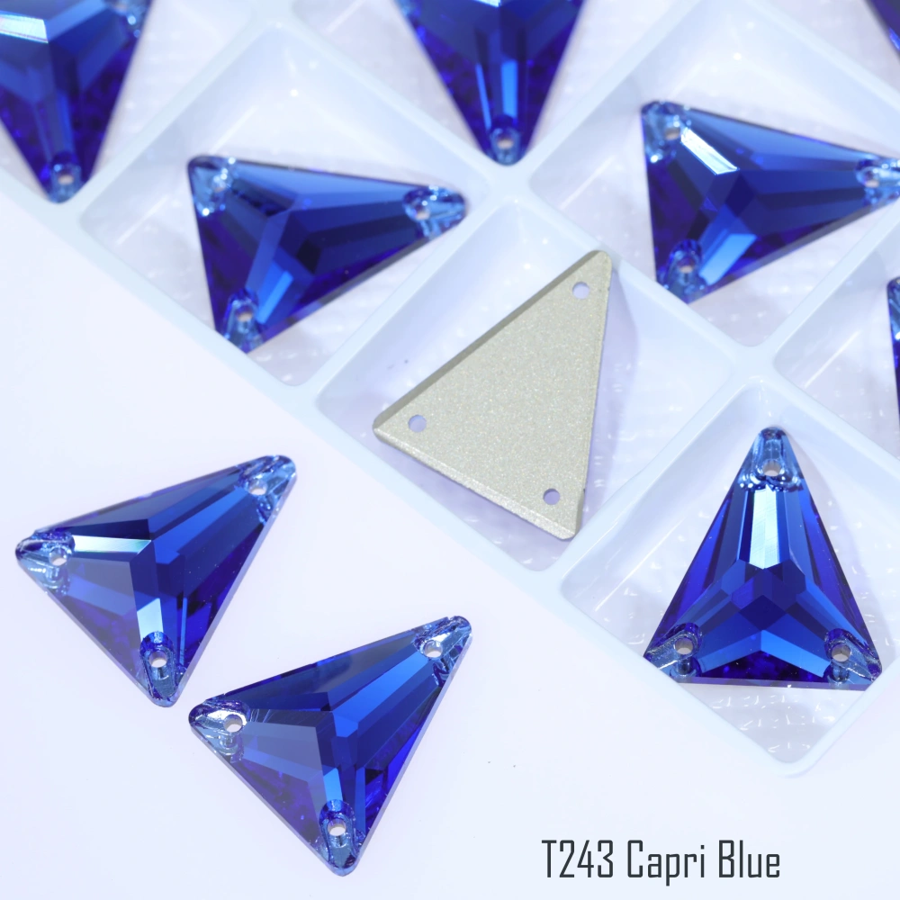 Sparkling Sewing Rhinestones Normal Color Slim Triangle Sew-on Stone 3271 Premium Grade Glass Crystal for DIY Crafts Bags Shoes