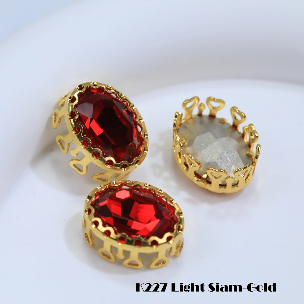 Oval Bird Nest Claw Drill Rhinestones Sharp Bottom Fancy Gemstone Shiny Crystal Sew On Stone For DIY Clothing Jewelry Accessorie
