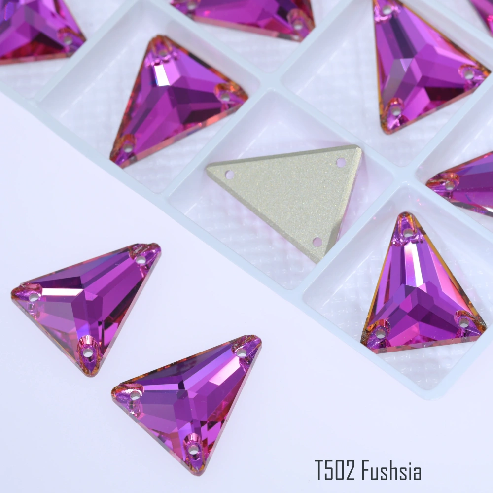 Sparkling Sewing Rhinestones Normal Color Slim Triangle Sew-on Stone 3271 Premium Grade Glass Crystal for DIY Crafts Bags Shoes