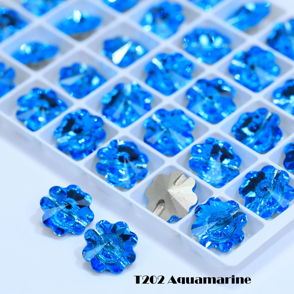 5A Grade High Quality Sparkling Glass Crystal Buttons Clover Shape Cross Hole Shiny Buttons for Clothing Sewing Accessories