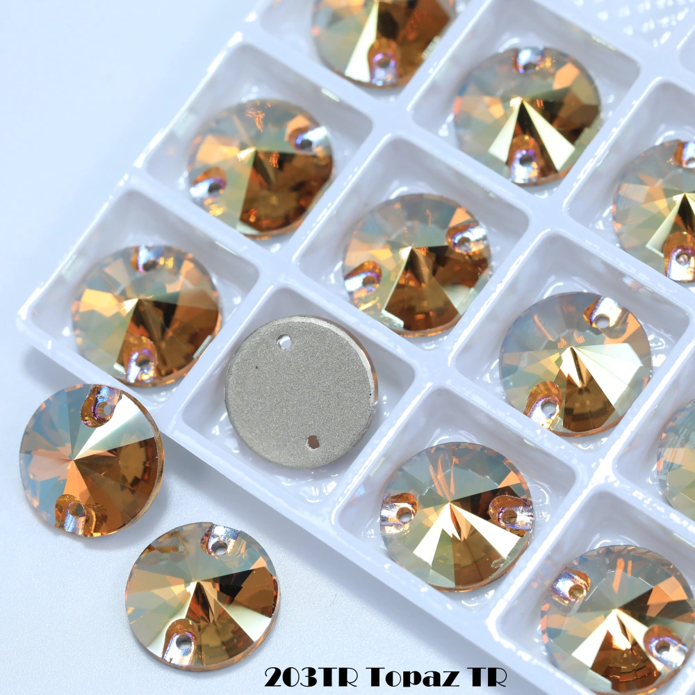 Top-Tier Sparkling Rivoli Glass Crystal Sew-on Stone Premium Garment Accessories DIY for Shoes Bags clothing and wedding dresses
