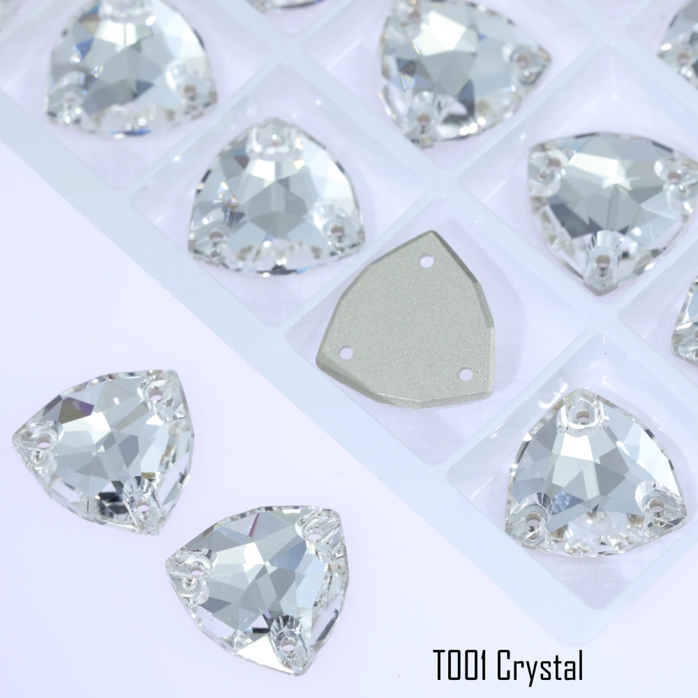 Triangle Sew on Stone Moonlight Glass Crystal Dazzling Hotfix Flatback Sewing Colorful Rhinestones For DIY Garment Clothes Bags