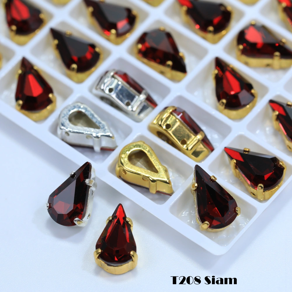 Top Grade Glass Thin Claw Rhinestones Pointed Back Sew on Crystals in Mixed Colors Garment Shoes Bags DIY Crafts Jewelry Wedding