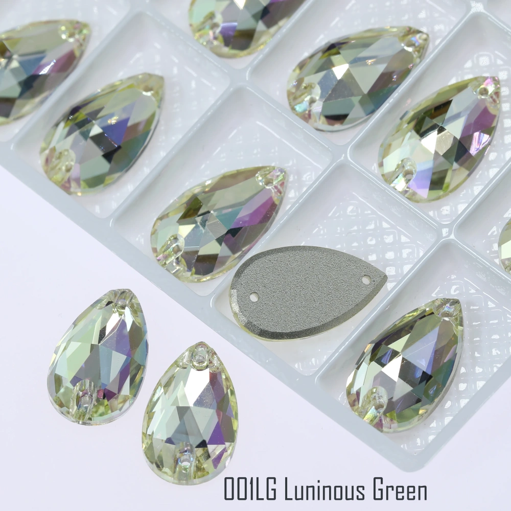 Top Quality Drop Sew On Rhinestone Glass Crystal AB Moonlight Sewing Stones For Garment Clothes Bags Flatback Sew on Rhinestones