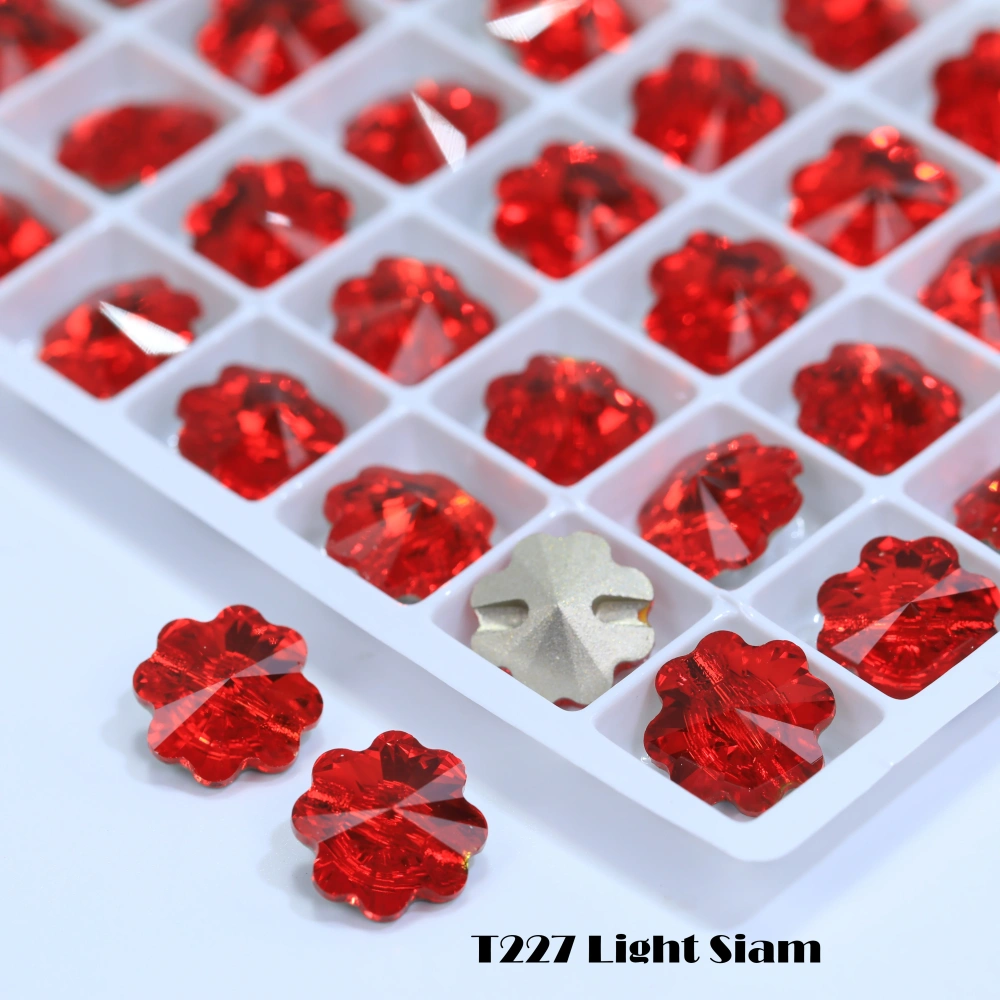 5A Grade High Quality Sparkling Glass Crystal Buttons Clover Shape Cross Hole Shiny Buttons for Clothing Sewing Accessories