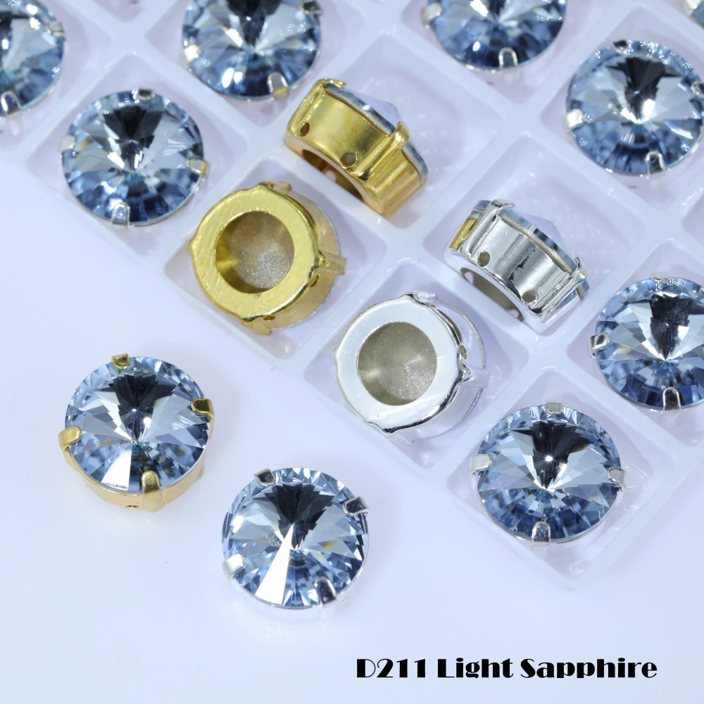 Premium Satellite Shape Sew-on Rivoli Fancy Stones Color Coated Glass Strass Bling DIY Craft Phone Case Deco Hair Bows Clothing