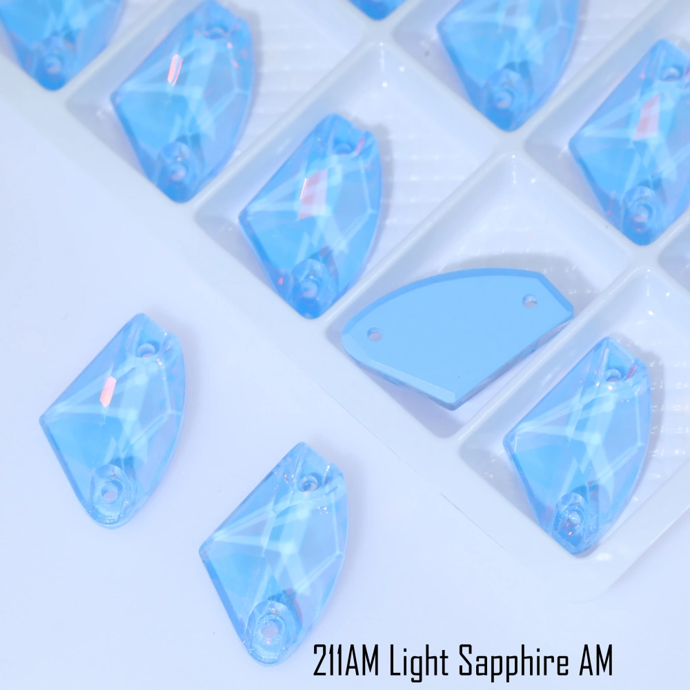 Rhinestone Galactic Sew-on Stone Crystal Paint Effect AM Top Quality Glass Crystal Sewing Stones for Clothing Flatback  Rose