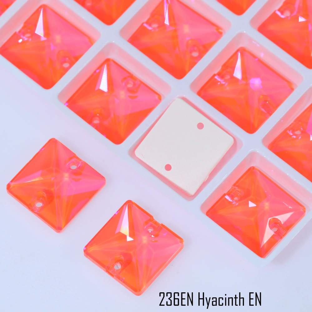 Luminous Square Sew-on Stone Crystal Paint Effect Top Grade Rectangle Glass Crystal Rhinestones Sparkling for Clothing Shoes bag