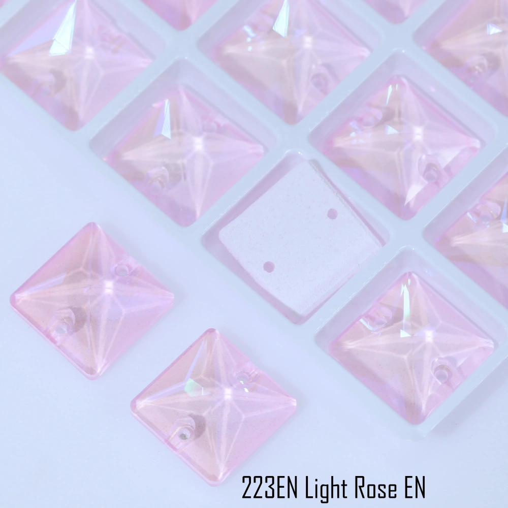 Luminous Square Sew-on Stone Crystal Paint Effect Top Grade Rectangle Glass Crystal Rhinestones Sparkling for Clothing Shoes bag