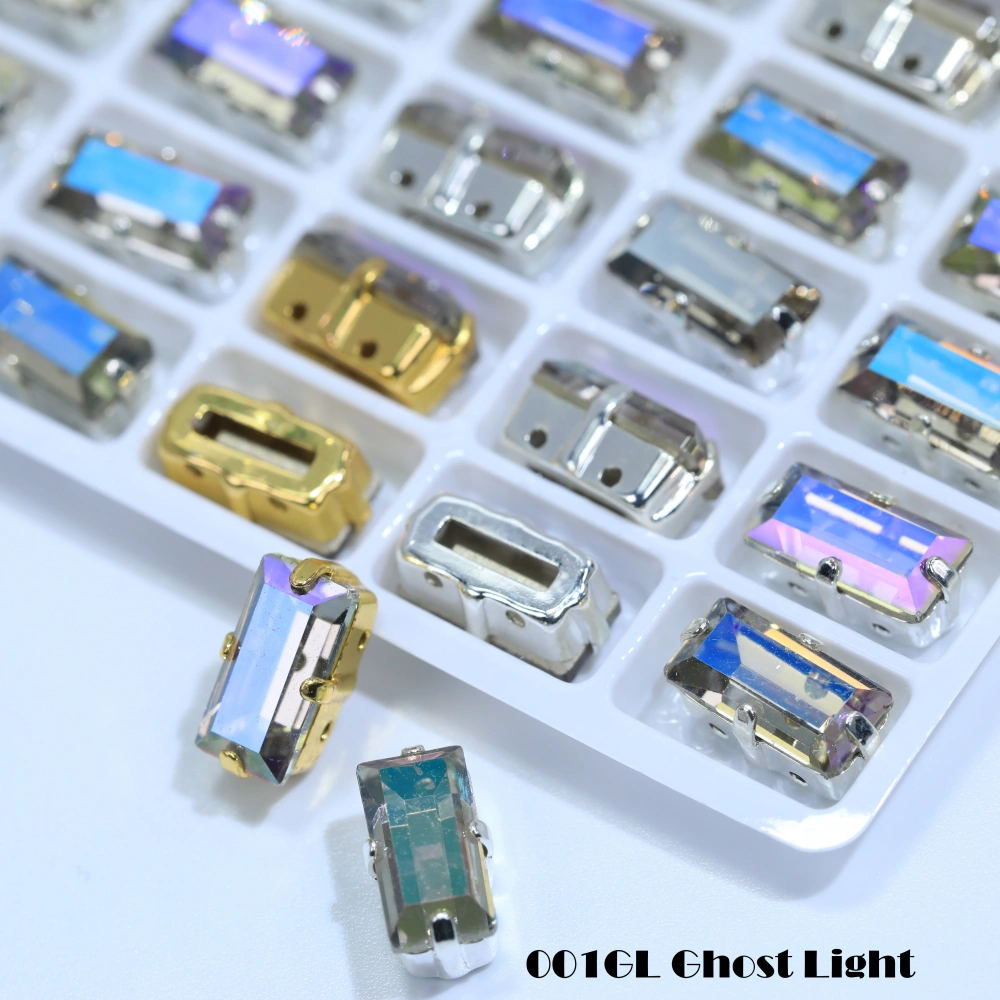 Top Quality White Plated Glass Crystal Baguette Rectangle Pointed Back Sewon law Rhinestones Shiny Fancy Loose Stones AB GL DIY
