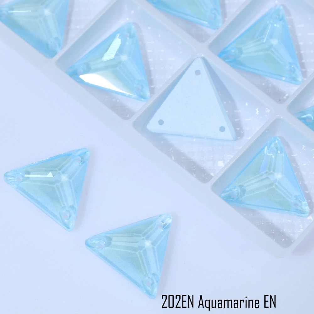 EN Triangle Sew-on Stone Crystal Paint Effect Top Quality Sparkling Fancy glass Rhinestones Glass Sewing Stones for Clothing