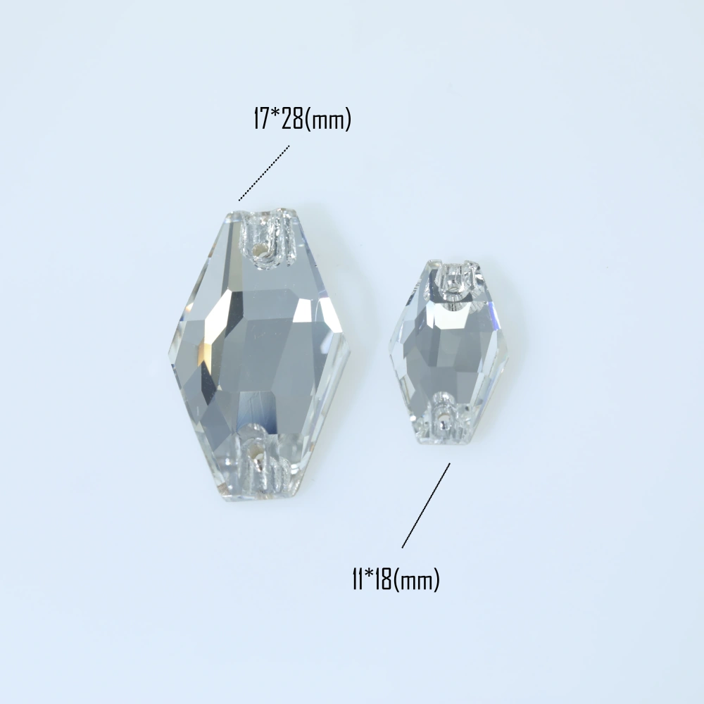 Hexagon Sew-on Stone Crystal Plating Effect Top Quality Glass Crystal Sewing Stones Flatback Sew on Rhinestones For  Clothing