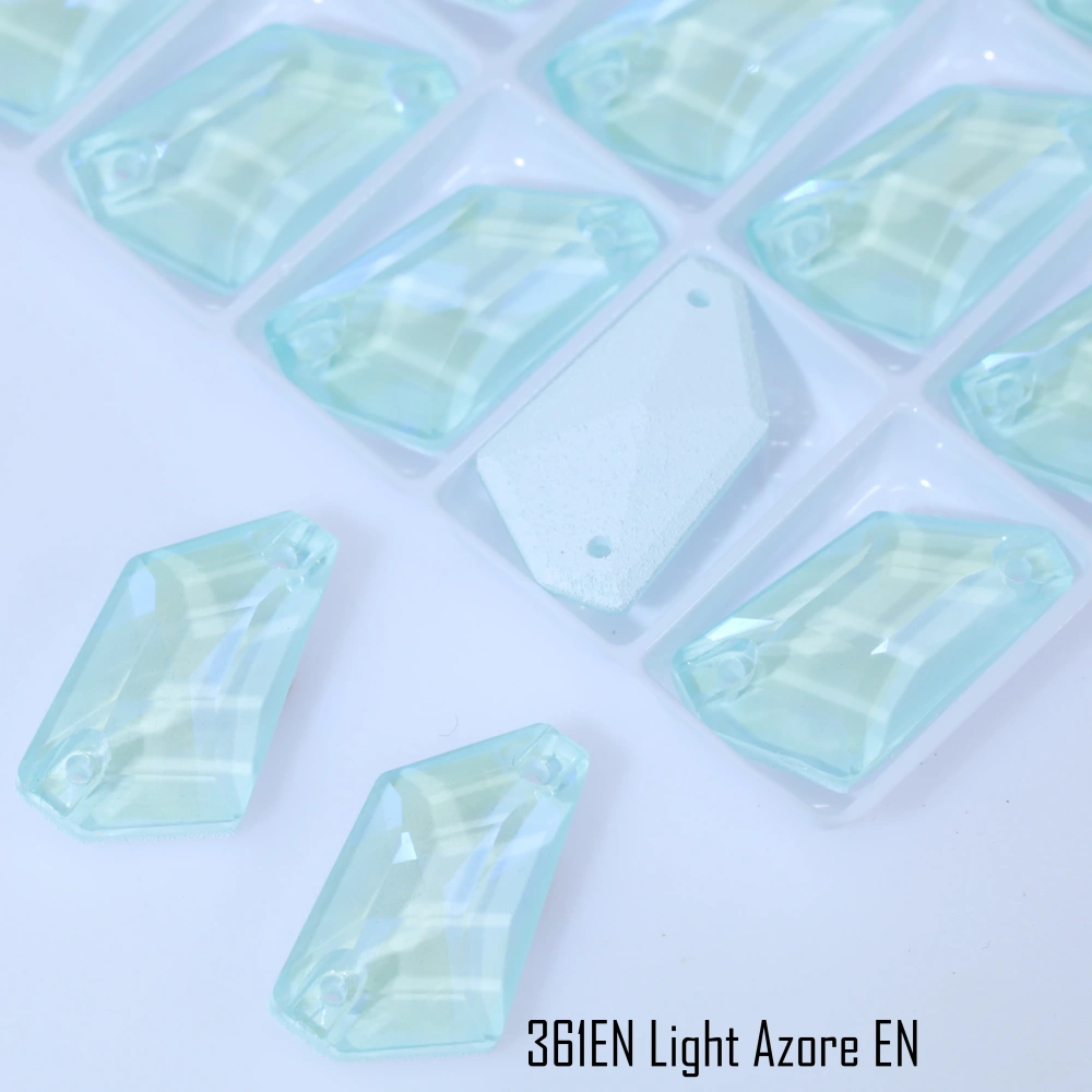 De-Art Luminous Glass Crystal Sew-on Stones Top Quality Plaint Effect Sparkling Fancy Flat Back Rhinestones for Sewing Shoes Bag
