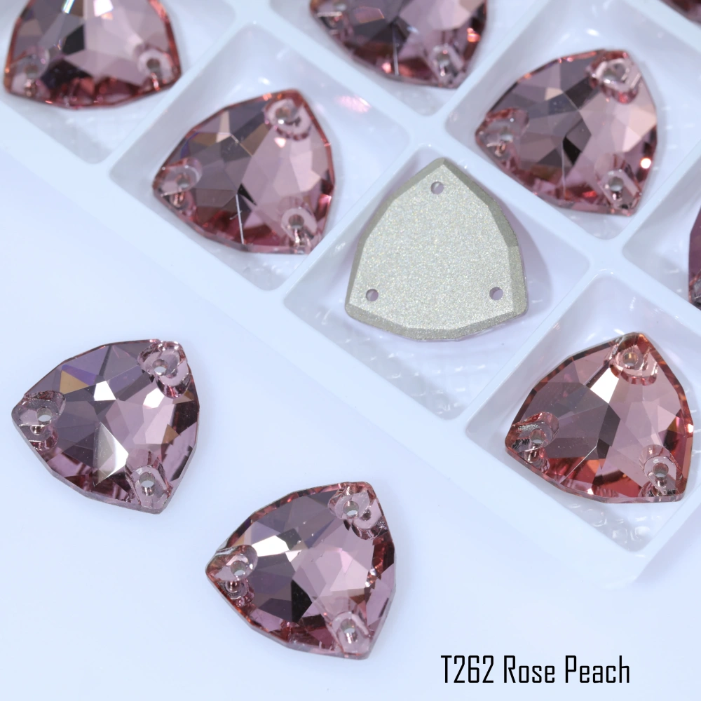 Triangle Sew on Stone Moonlight Glass Crystal Dazzling Hotfix Flatback Sewing Colorful Rhinestones For DIY Garment Clothes Bags