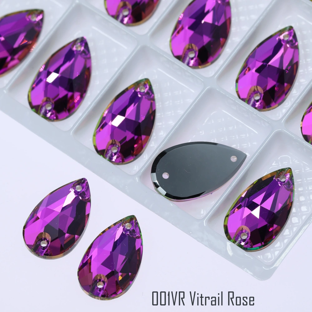 Top Quality Drop Sew On Rhinestone Glass Crystal AB Moonlight Sewing Stones For Garment Clothes Bags Flatback Sew on Rhinestones