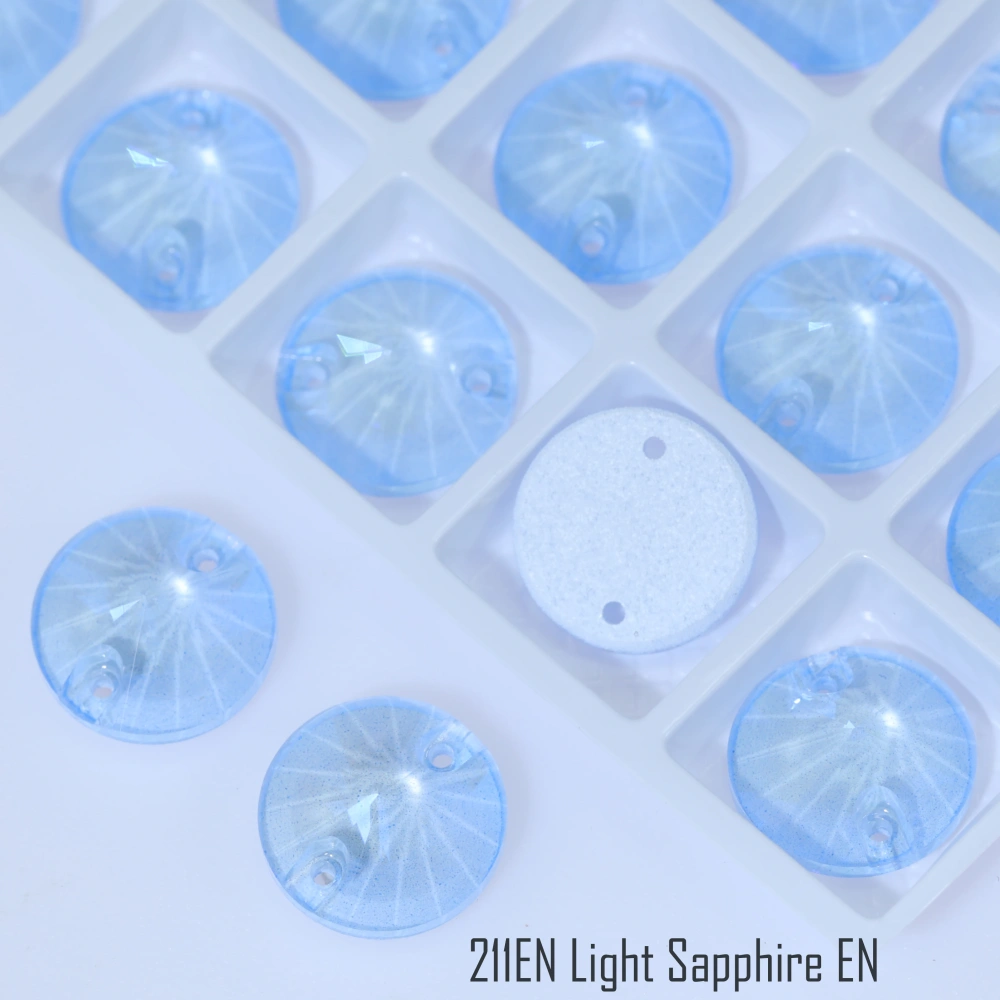 EN Rivoli Sew-On Glass Crystal Lead-Free Iridescent Sparkle DIY Embellishments For Garment Phone Case Hair Clip Craft Supplies