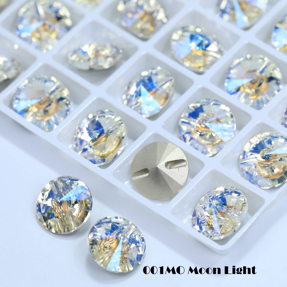Shiny Crystal Rhinestone Buttons Satellite Horizontal Hole Buttons, High Quality Clothing Accessories for Wedding Dresses Bag