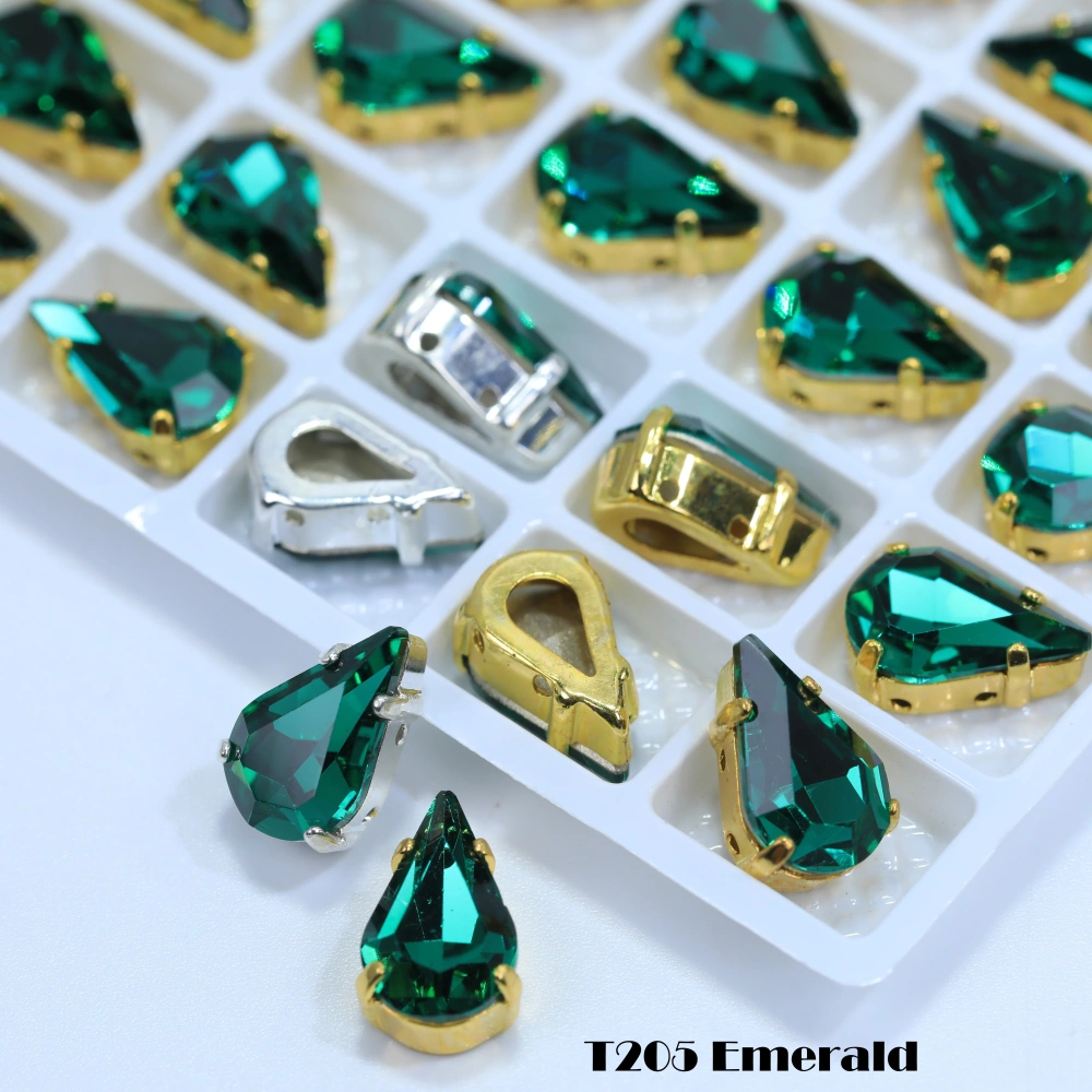 Top Grade Glass Thin Claw Rhinestones Pointed Back Sew on Crystals in Mixed Colors Garment Shoes Bags DIY Crafts Jewelry Wedding
