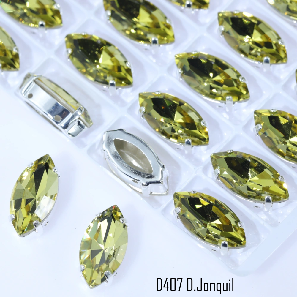 Marquise Claw Rhinestones Premium Glass Crystal Iridescent Color Coated Sparkling Shine Sew On Stones Clothing Phone Case DIY