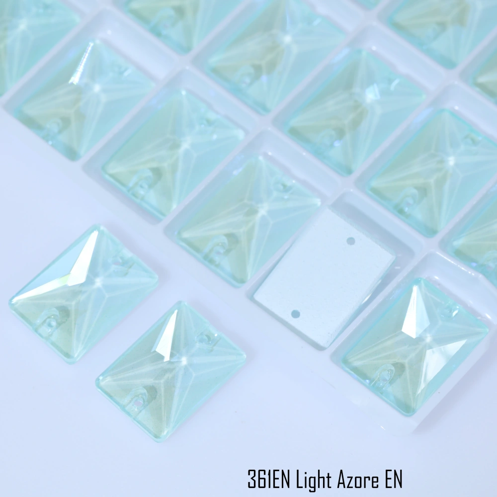 Sparkling Rectangular Right-Angle EN Sew-On Glass Stones White Glossy Finish For Phone Case Bedazzling Hair Bow Clothing DIY