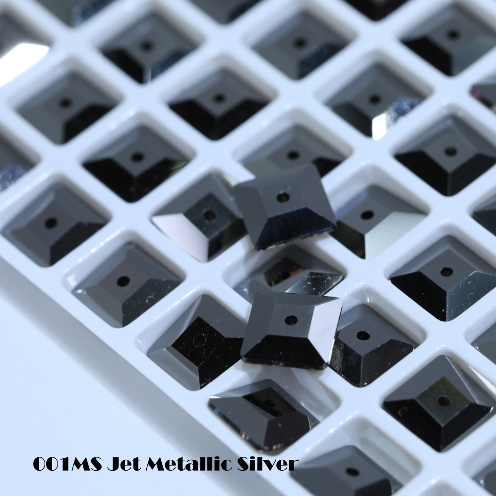 Premium Glass Crystal Square Lochrose Sew-on Stone White Coated Rhinestones For DIY Handmade Crafts Clothing Decor Accessories