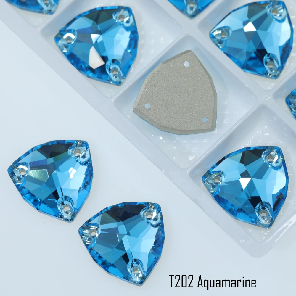 Triangle Sew on Stone Moonlight Glass Crystal Dazzling Hotfix Flatback Sewing Colorful Rhinestones For DIY Garment Clothes Bags
