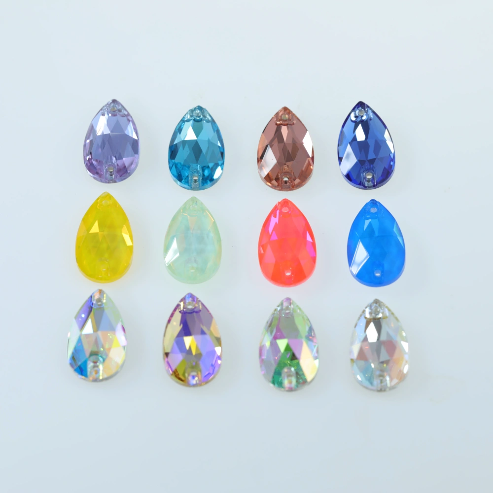 Drop Rhinestone Teardrop Sew On Rhinestone Flatback Crystal Glass Strass Sewing Stones For Clothes Decoration Top Quality Rose