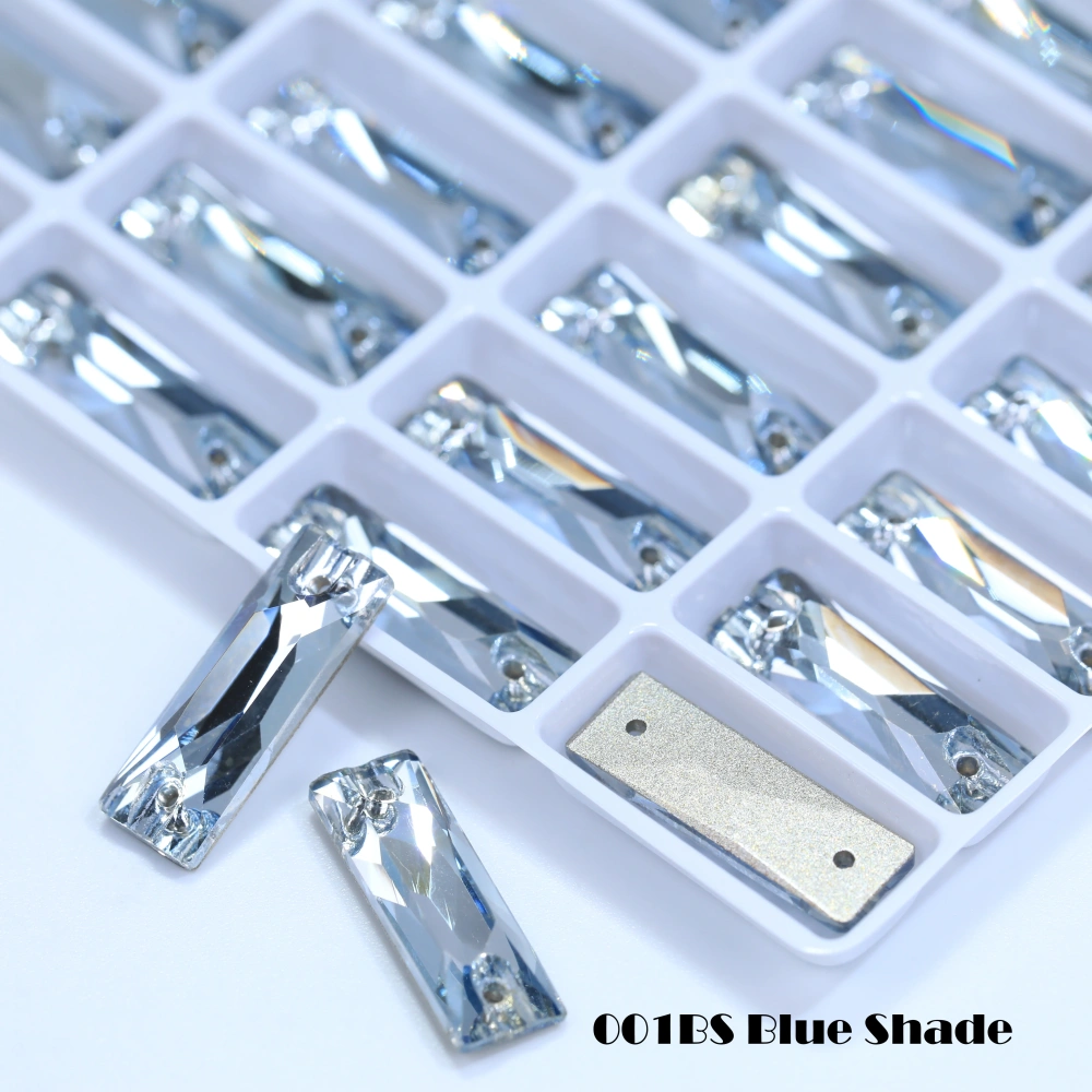 White Coated Cosmic Baguette Sew On Stones Long Glass Crystal Wedding Party Decor Nail Art DIY Craft Ornaments Craft Supplies